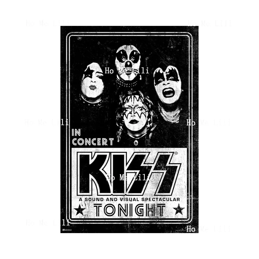 

Kiss Live Rock концерт Ретро украшение металлический логотип настенное искусство фотоукрашение