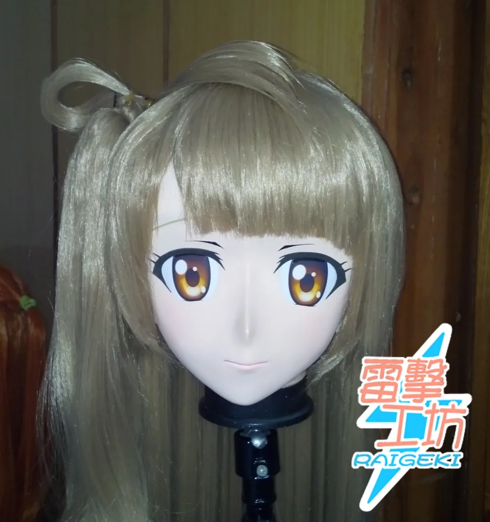 (KM91821)Top Quality Handmade Female Resin Full Face Japanese Cosplay Mask Kigurumi Crossdress Doll