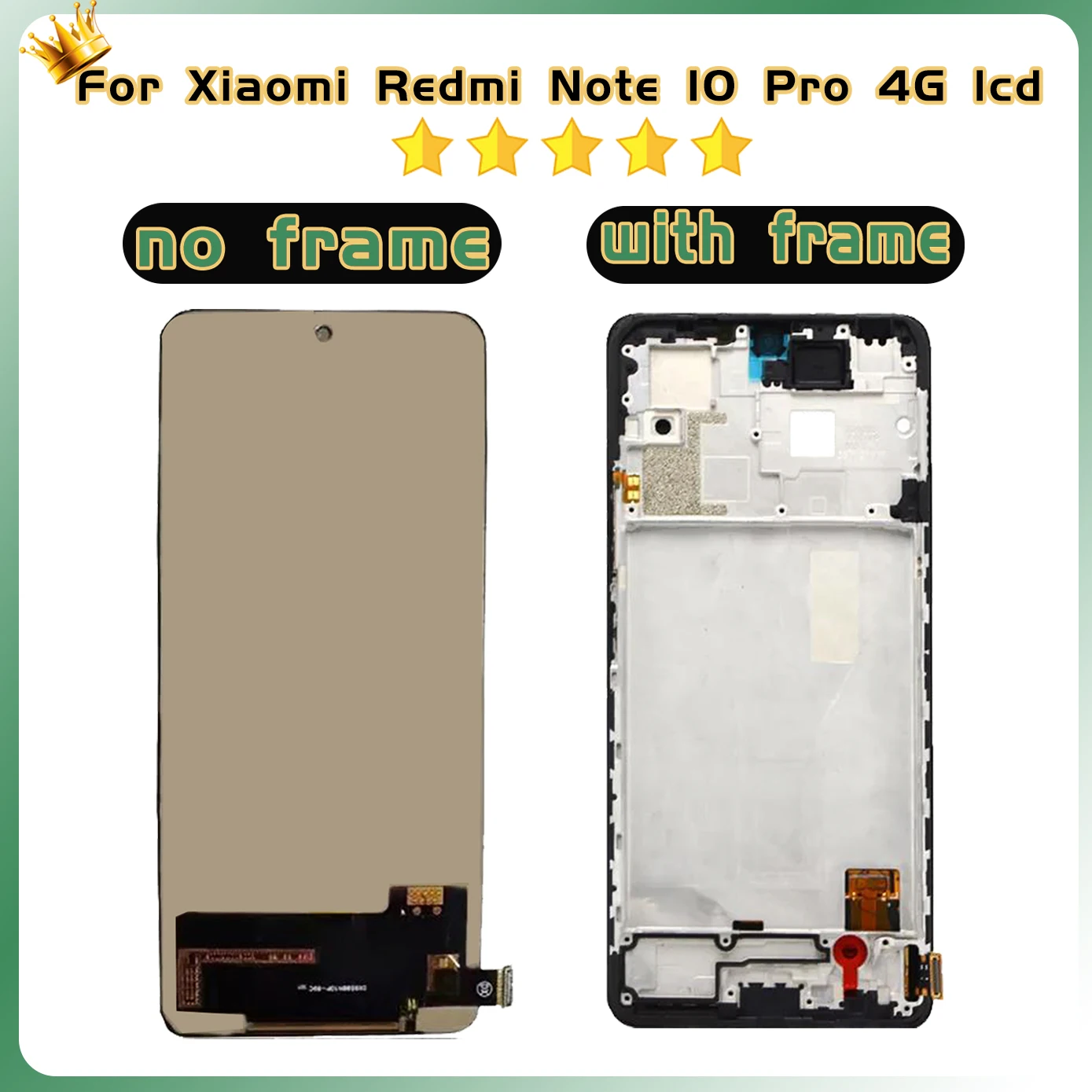 AAA Quality For Redmi Note10Pro 4G M2101K6G LCD Display For Xiaomi Redmi Note 10 Pro LCD Display Touch Screen Replace with Frame