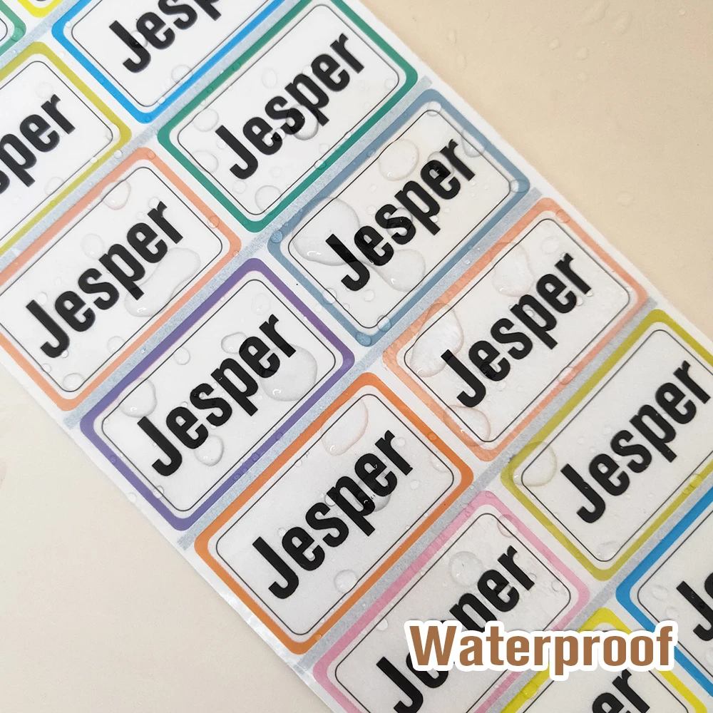 100pcs Custom Hebrew Name Sticker for Kids School Personalized Waterproof Transparent Label Children Stationery Stickers Tag