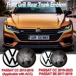 Cubiertas de la tapa del emblema delantero y trasero del coche, pegatina con logotipo para VW PASSAT CC 2013-2023 PASSAT B8 2017-2019, accesorios para automóviles, negro/blanco