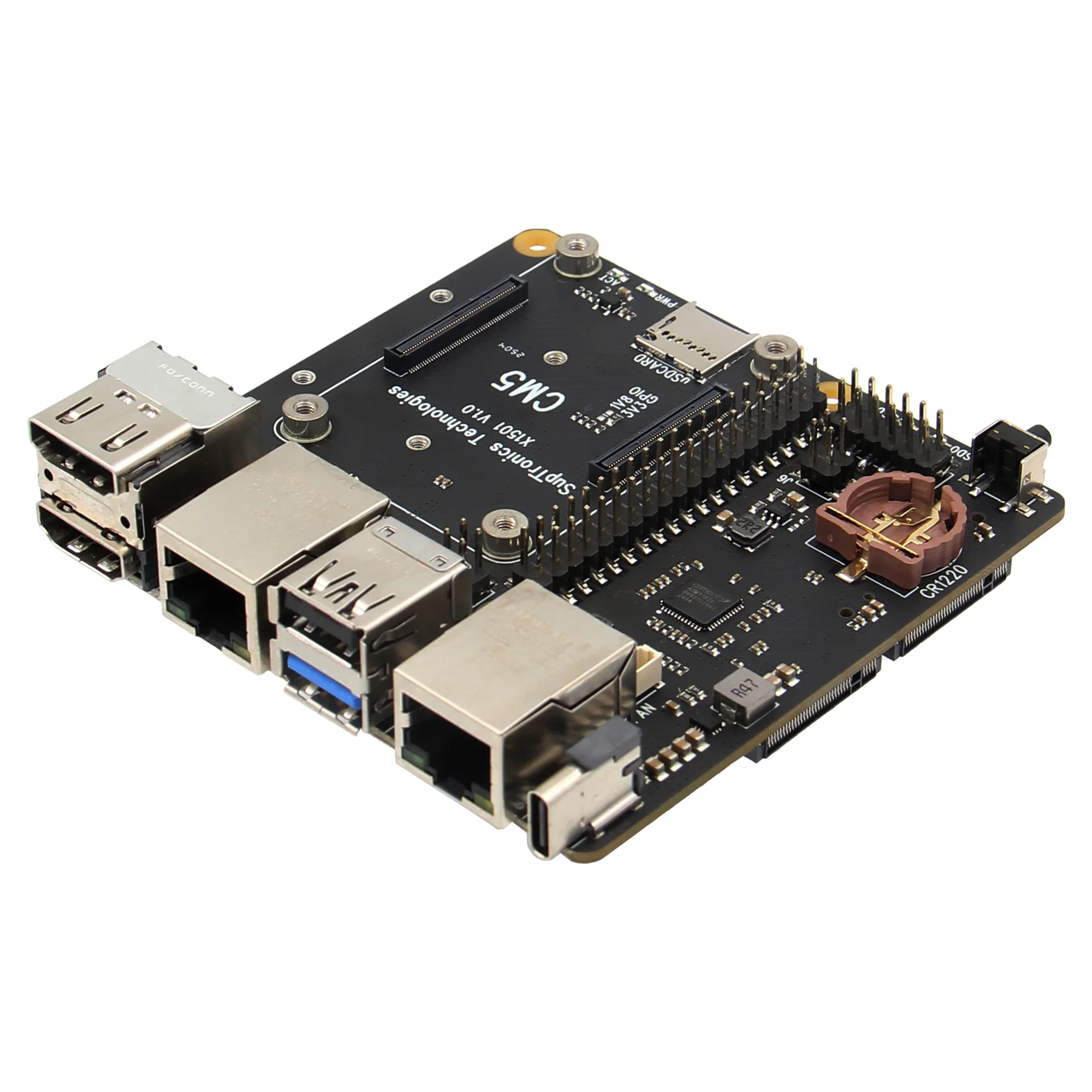 

Geekbord X1501 Cm5 Io Board For Raspberry Pi Compute Module 5 Support 1gbe+2.5gbe / Dual M.2 Nvme Ssds