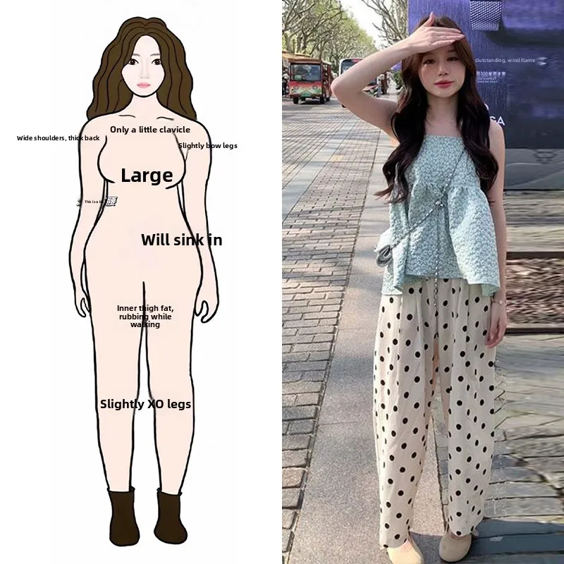 

Sweet Back Tie Slit Halter Top Women's 2026 New Polka Dot Wide Leg Pants Two Piece Set Summer Fashion Ensemble