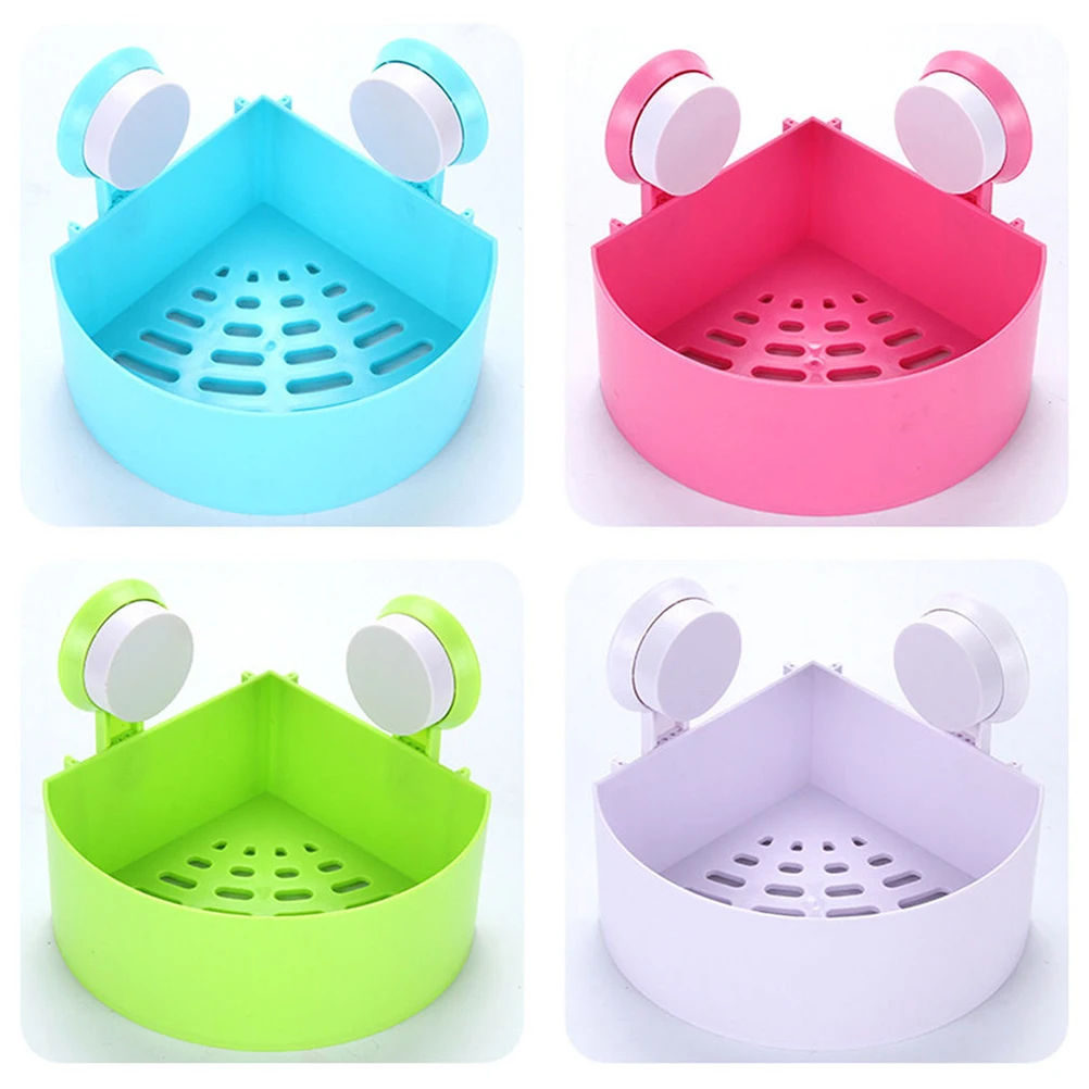

Suction Cup Storage Rack 16 9x16 9x7 4cm Blue ABS Bathroom Corner Shower Shelf Wall Organizer Non Damage Smooth Surface Fits