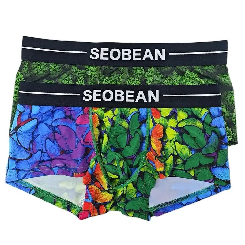 Sexy Men\'s Underwear Boxers Hombre SEOBEAN Men\'s Panties Ice Silk Calzoncillos Hombre Breathable Boxer Summer Underpants