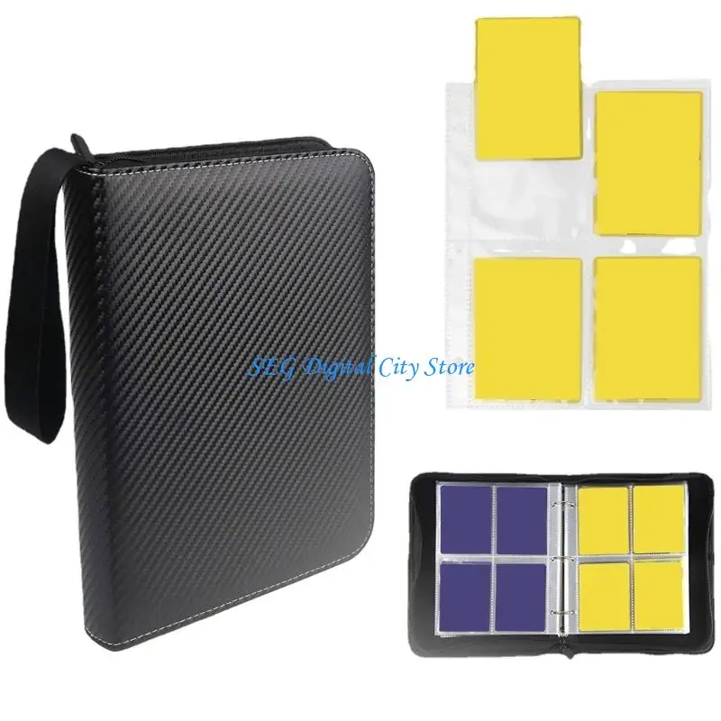 U75B Lots Card Binder Leather Card Collection Book Card Organizers with Side Loading