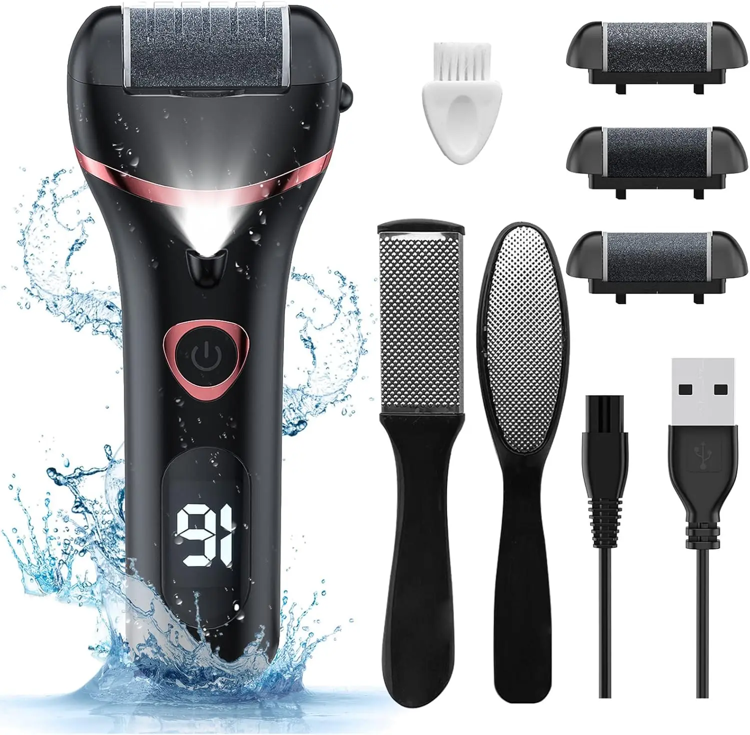 Electric Foot Callus Remover Machine Nano Foot Scrubber Set USB Rechargeable Pedicure Foot File for Professional Feet Care