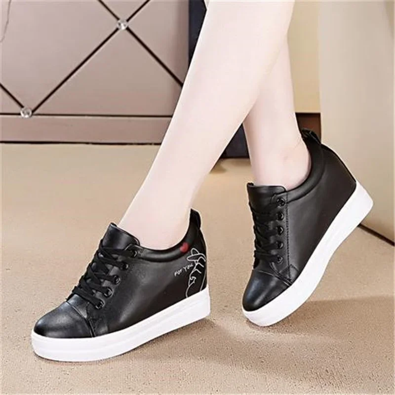 Comemore Comemore Spring Women Vulcanized Sneakers Low-top Leather Thick-soled Casual Sports Shoes Fashion Women\'s Tennis 2022