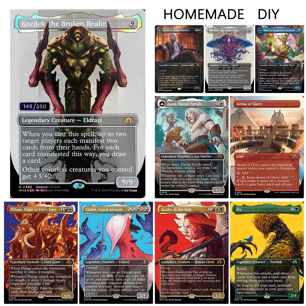 

Magic the Gatherings storms DIY Board game toys homemade Kozilek Phlage Kaalia Tamiyo Ocelot Pride Rainbow foil collectible card