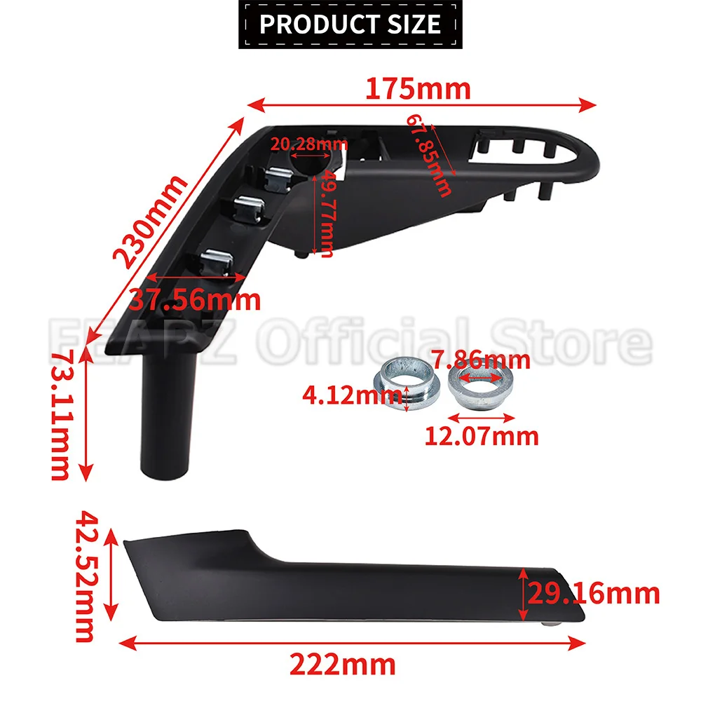 Black Car Interior Door Handle With Retaining Cover 6N0867179E 6N0867180E 6N0867197B 6N0867198B For VW Polo MK3 6N 6N2 1999-2002