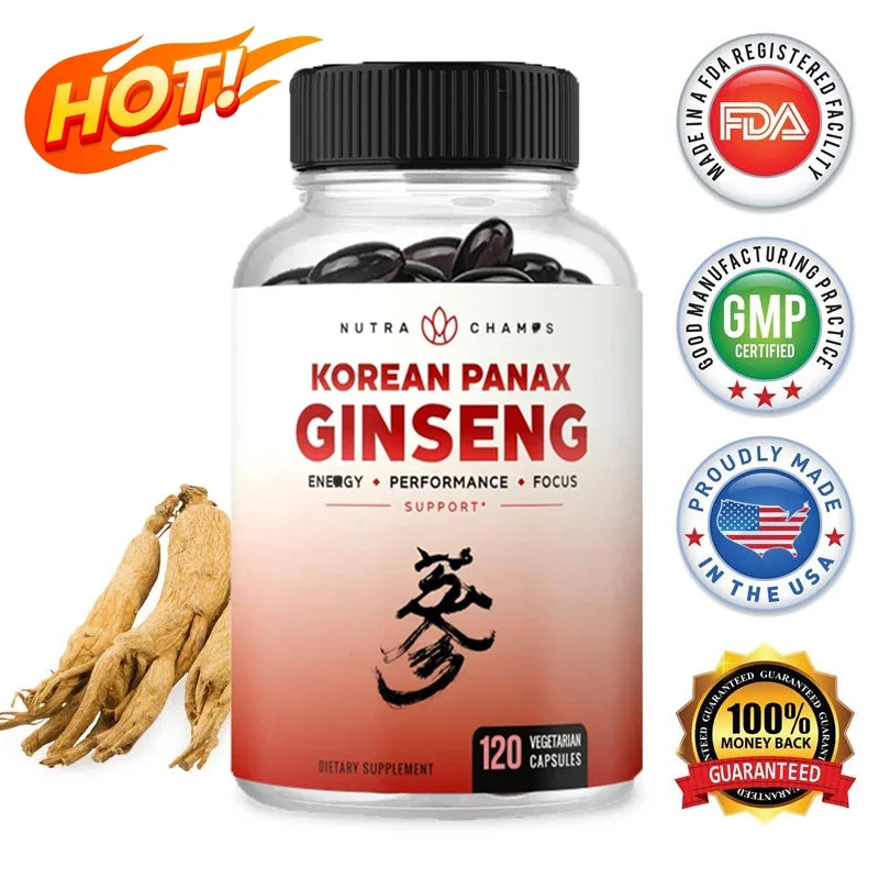 Korean Ginseng Extract - Helps Improve Athletic Performance and Muscle Mass, Boosts Energy Levels and Supports Immune Health