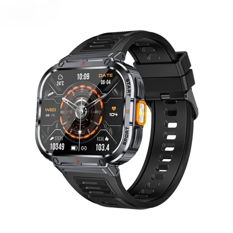 

2025 New Sport Smart Watch IP68 Waterproof Big Screen Smartwatches with LED Flashlight Message Push BT Calls Watch for Smart