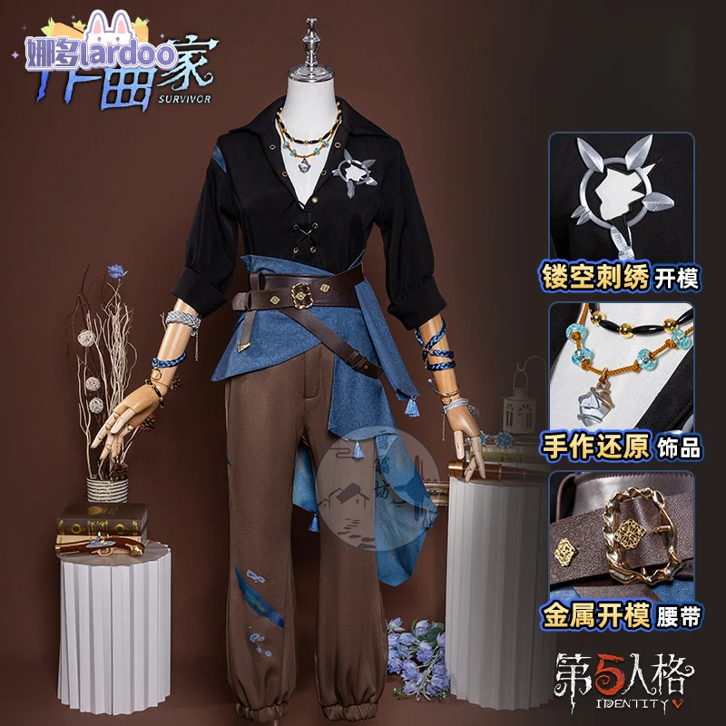 Costume de Cosplay identité V Clear Rationality, uniforme de compositeur Frederick Kreiburg avec couvre-chef pour Halloween, noël, carnaval