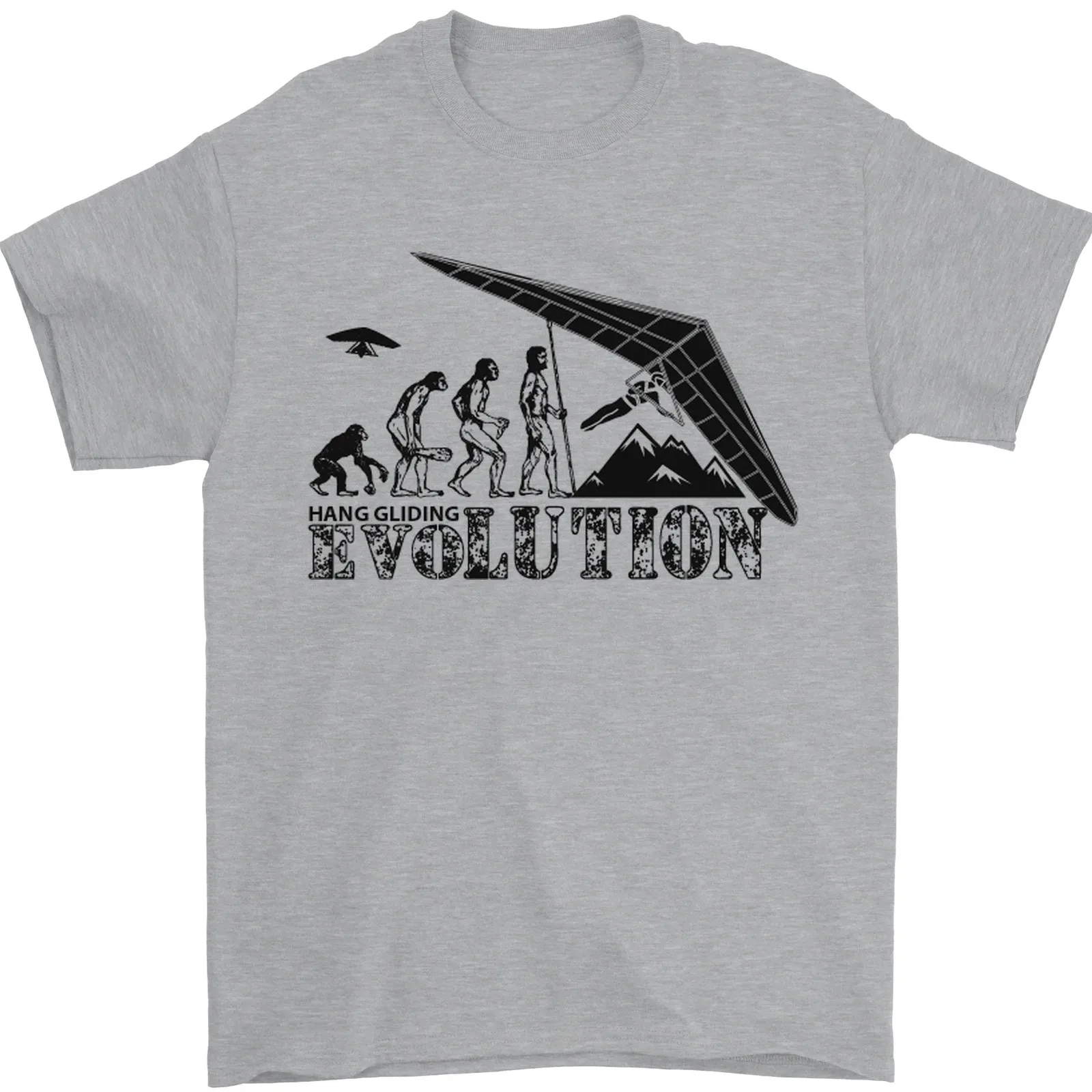 Hang Gliding Evolution Funny Hang Glider Mens T-Shirt 100% Cotton