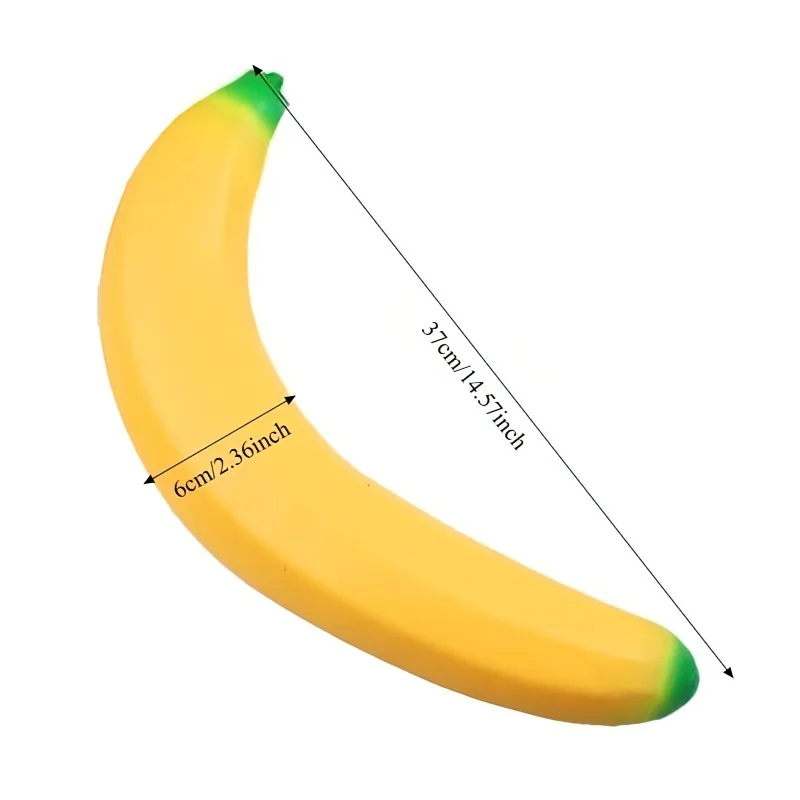 Riesiges Bananen-Squishy-Spielzeug, künstliche Banane, Quetsch-Spielzeug, Stressabbau-Squishy, langsam aufsteigendes Schreibtisch-Accessoire für Erwachsene, Geschenke – Detail 1