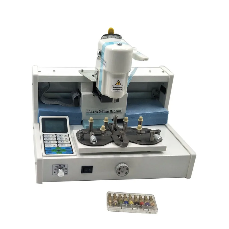 eyeglass lens die polishing Full Automatic Optical Auto Lens Drilling Machine with Optical Eyeglasses processing equ