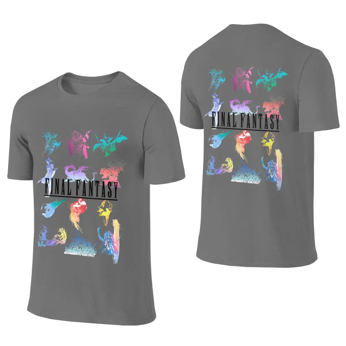 Retro Final Fantasy Logos Slightly Wide Reversible T-shirtHigh Street Style Not Easy To Loosen Short Sleeve