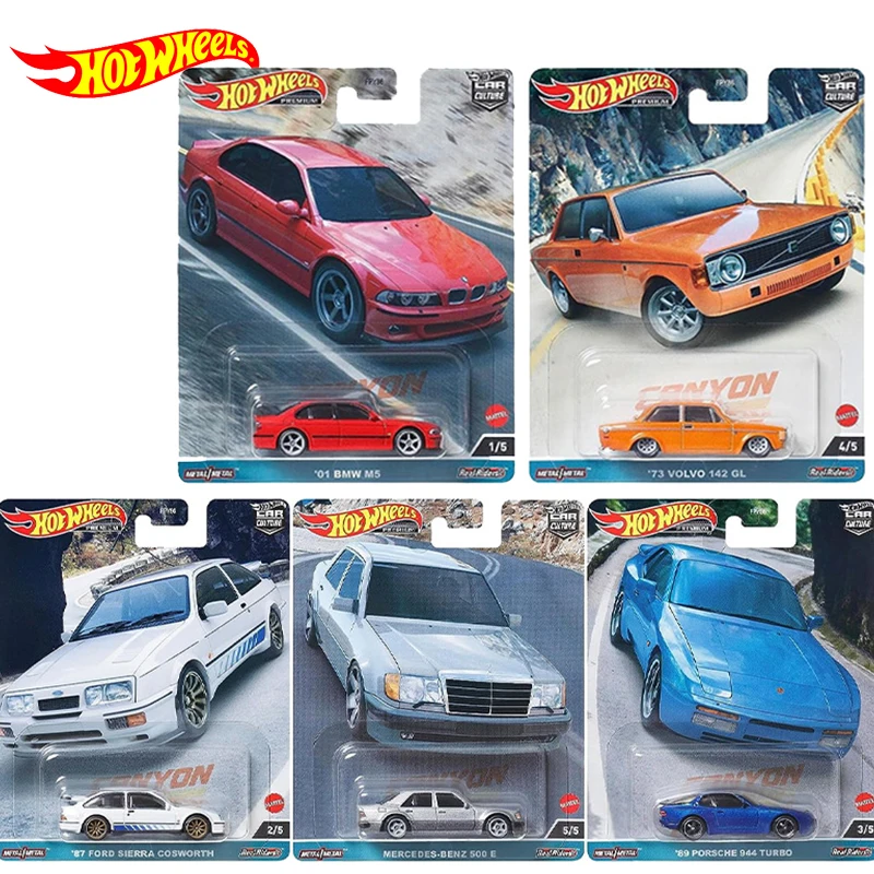 Original Hot Wheels Car Culture Premium Models Canyon Warrior Porsche Turbo Mercedes Benz 500E BMW Boys Toys for Kids Automobile