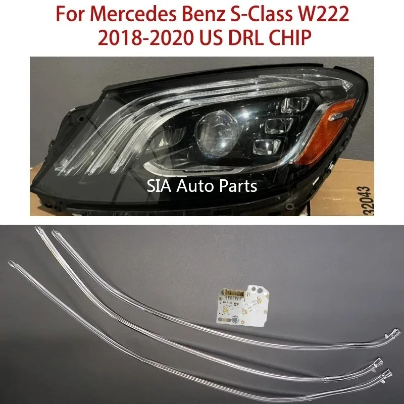 

For 2018-2020 Mercedes-Benz S-Class W222 The Light Guide Plate Car DRL CHIP White Light Angel Eye Ballast Daytime Running Light