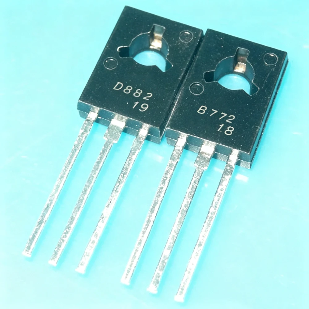 20PCS/lot 2SD882 2SB772 ( 10PCS 2SD882 D882 +10PCS 2SB772 B772 ) TO-126 In Stock