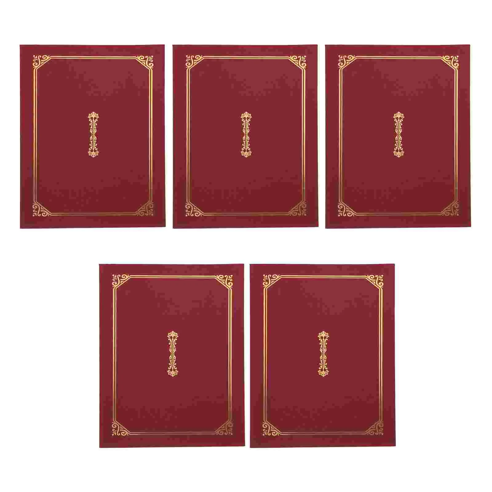 5 Pcs Certificate Cover Fillers Paper Sign Decor Document Holder Protective Award Shells Sticker Office