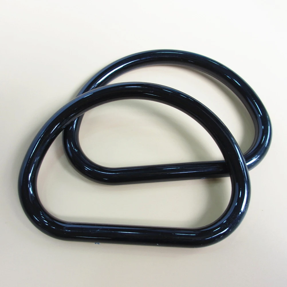 

2pcs Plastic D-Shaped Handles 10Cm Black Replacement For Handmade Bag Diy Bag Accessories Purse Handle Craft Projects D Type