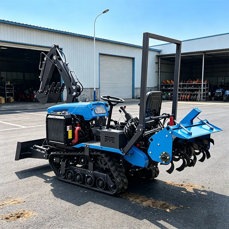 Minicultivador de orugas personalizado de 25 HP para zanjado, formación de surcos, abonado, intertilaje y desmalezado, equipo agrícola