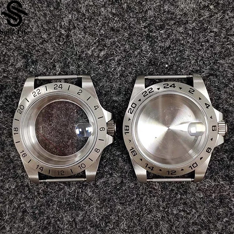 

SmileLife Silver EXP 39 мм Корпус для часов 24 часа GMT Стальной безель Сапфировое стекло Подходит для NH35 NH36 Механизм Аксессуары для часов