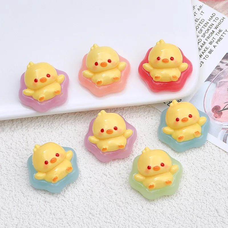 10pcs/lot Cute Yellow Chick Flatback Resin Cabochon Scrapbooking Craft Fit Phone Decoration DIY Hair Bows Center Accessories