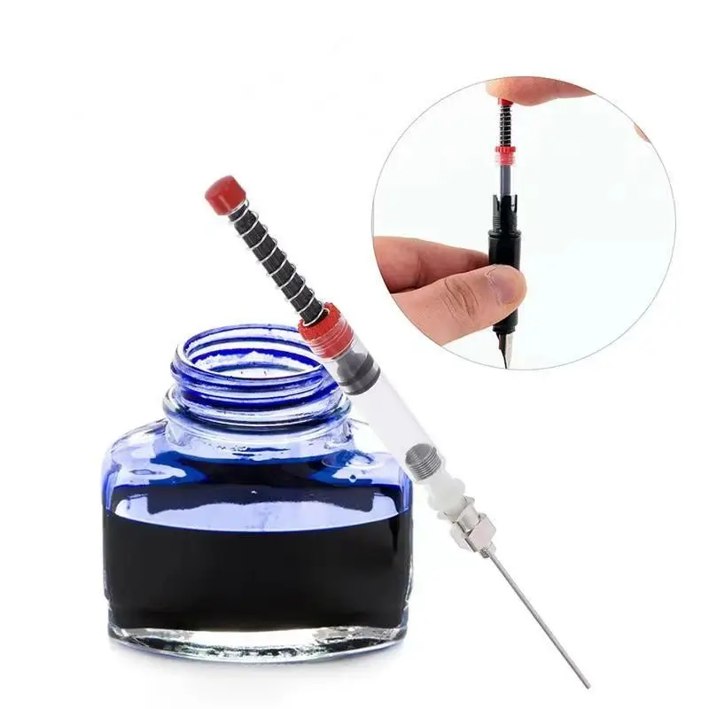 5pcs Fountain Pen Auxiliary Inking Accessories Plastic Spring Converter Stationery Office School Supplies Writing