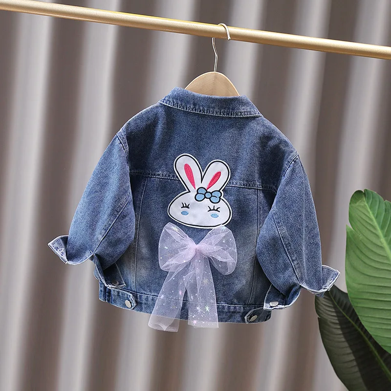 Jaqueta jeans com estampa Hello Kitty para bebês, Jean Coats de desenhos animados infantis, roupas casuais, primavera, outono, 2021