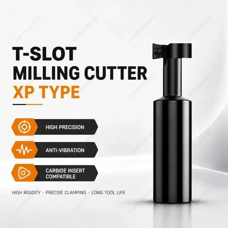 Indexable T-Slot Milling Rod, Replaceable CCMT Carbide Insert T Groove Milling Tool for Metal Workpiece Grooving Processing