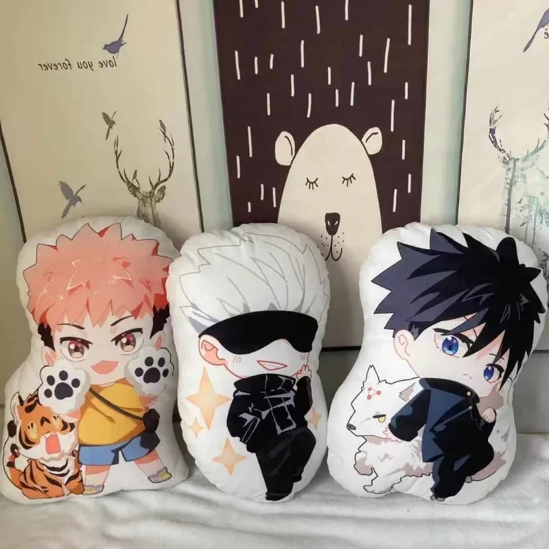 

New Anime Jujutsu Kaisen Pillow Plush Cushion Gojo Satoru Tiger Stick Hisuhito Pillow Creative Personalized Birthday Gift