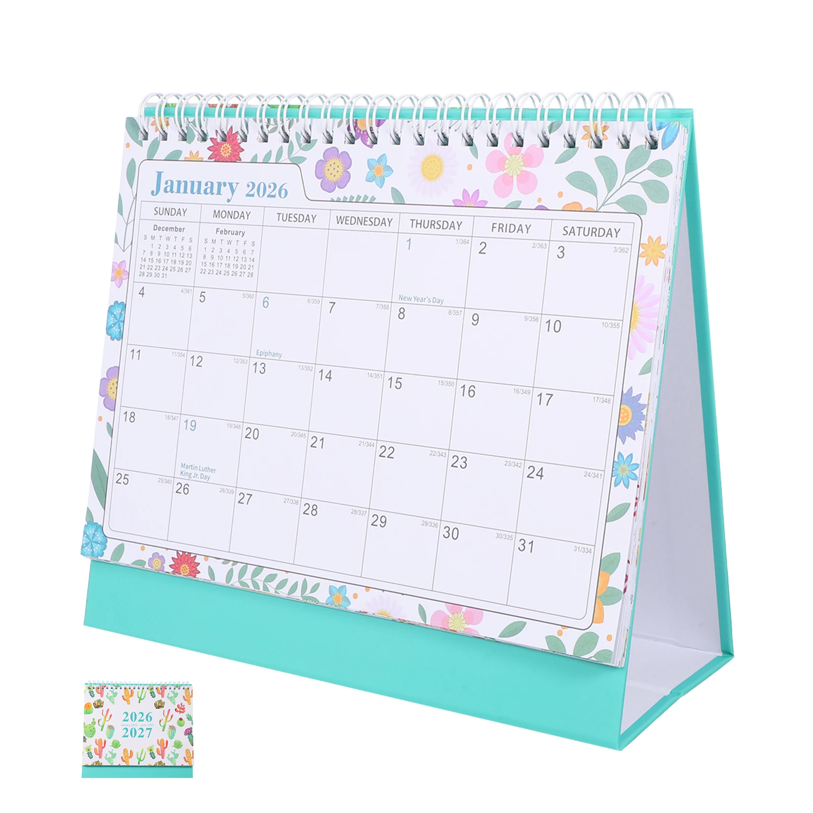 

Desk Calendar Jan 2026 to Jun 2027 Standing Desktop Calendar Twin-Wire Binding Monthly Weekly Planner Compact Desk Decor Office
