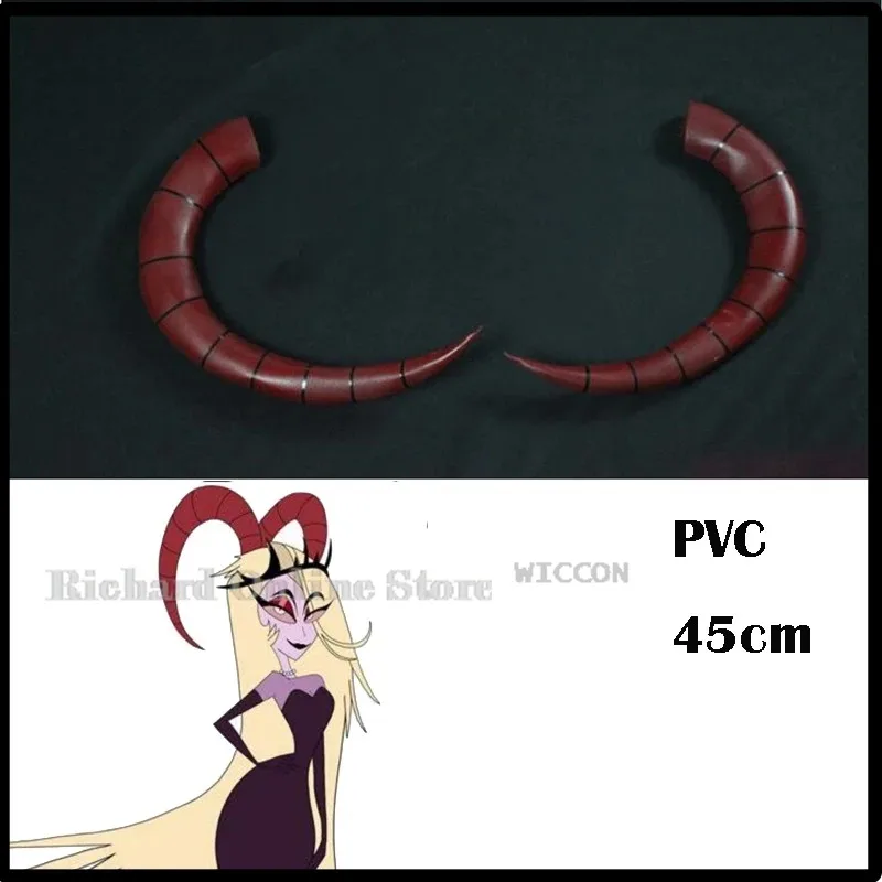 qq023Lilith Demon Hazbin Hair Decor Hotel Props Goat Horns Cosplay First Women Fancy Accessories Halloween Carniva