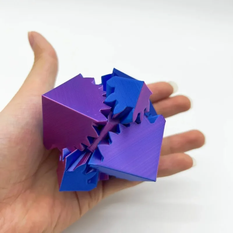 Desktop Decoration 3D Printed Cube Toy Gear Ball Stress Relief Cube Rotating Stress Relaxing Toy