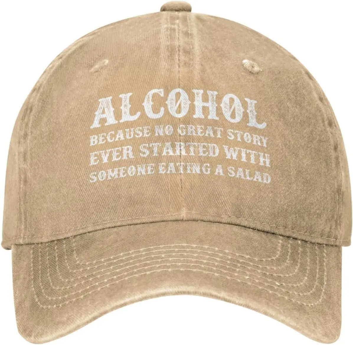 

Alcohol Because No Great Story Ever Started Hat for Women Baseball Caps Vintage Hat