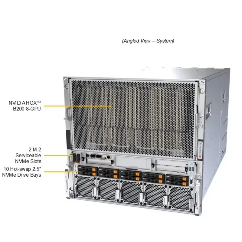 AI 10U Rack Server Xeon GPU SuperServer SYS-A22GA-NBRT Dual Processor 8 GPUs deep learning training and inference for