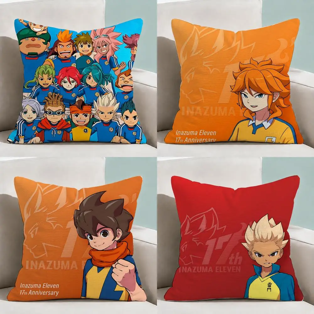 Anime Inazuma Eleven Soccer Cushion Cover  Throw Pillow Soft Short Plush Cozy Durable Colorfast For Sofa Bedroom Home Decor Gift