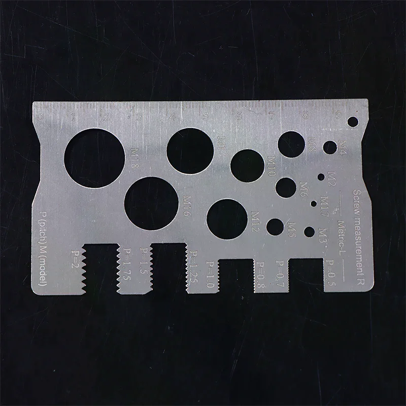 Durabler Stainless Steel Ruler Screw Measuring Ruler Precise Pitch Measurement Thread Gauge Screw Measurement Ruler Measuring
