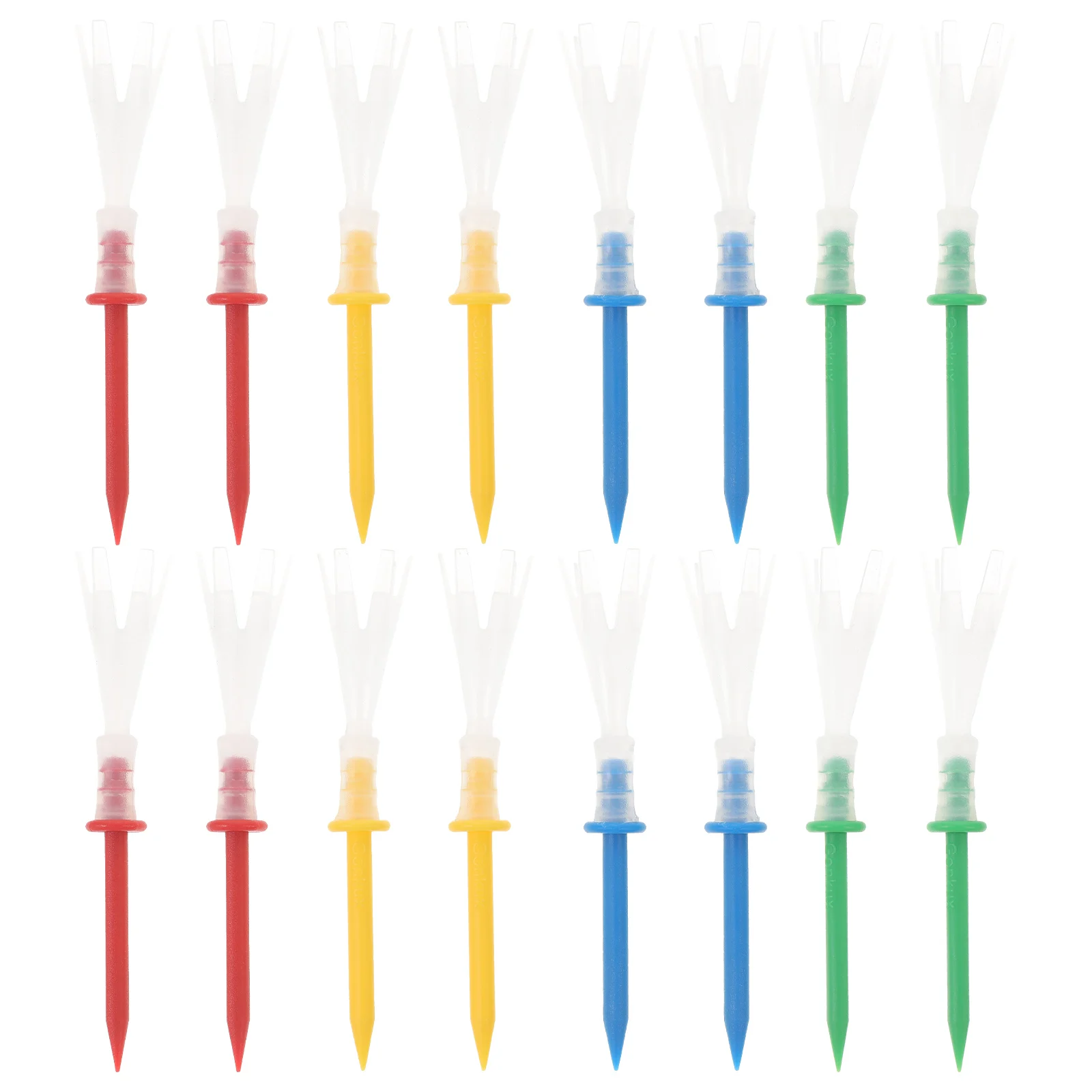 

16pcs Golf Tees Plastic Reusable Durable 100+ Hits Accuracy Improvement Replacement Tees Random Color For Golf