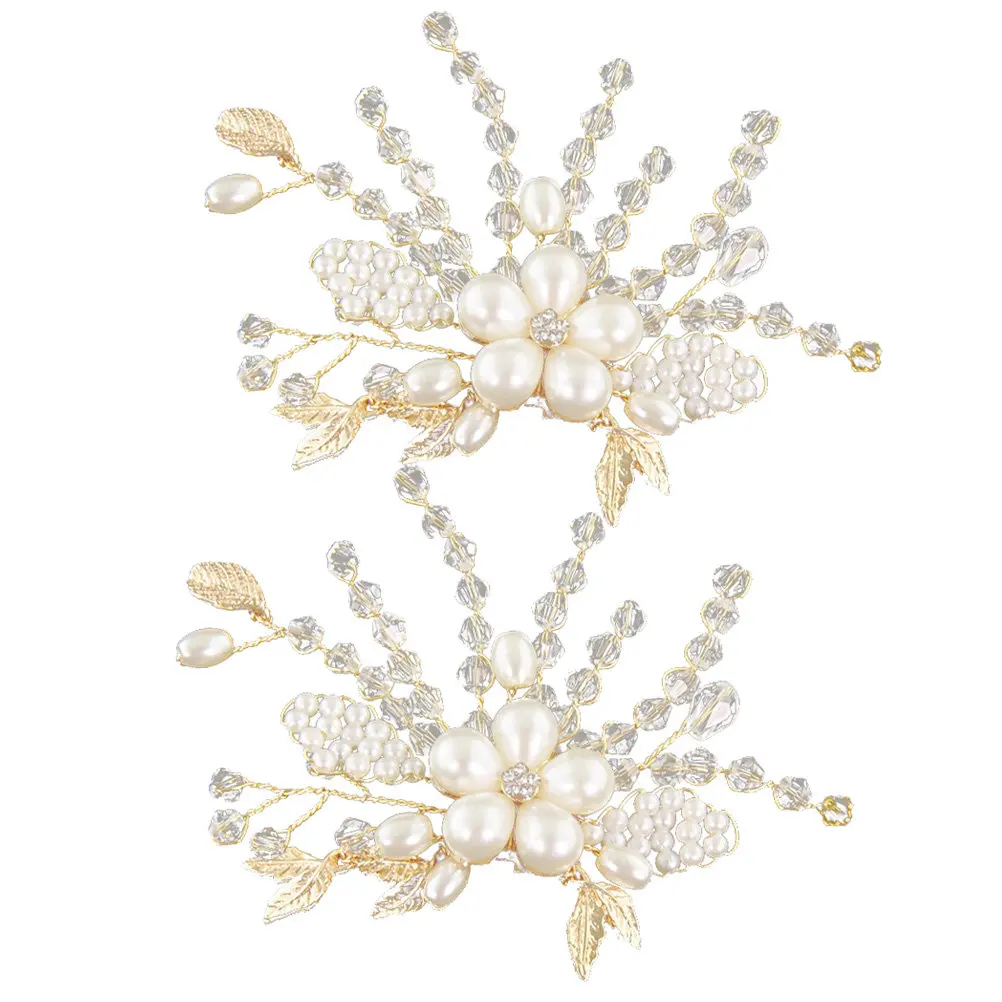 

Пара высококачественных металлических пряжек для женской обуви: Изысканные украшения для свадеб, вечеринок, уличных фотосессий, с имитацией жемчуга, для обуви невесты