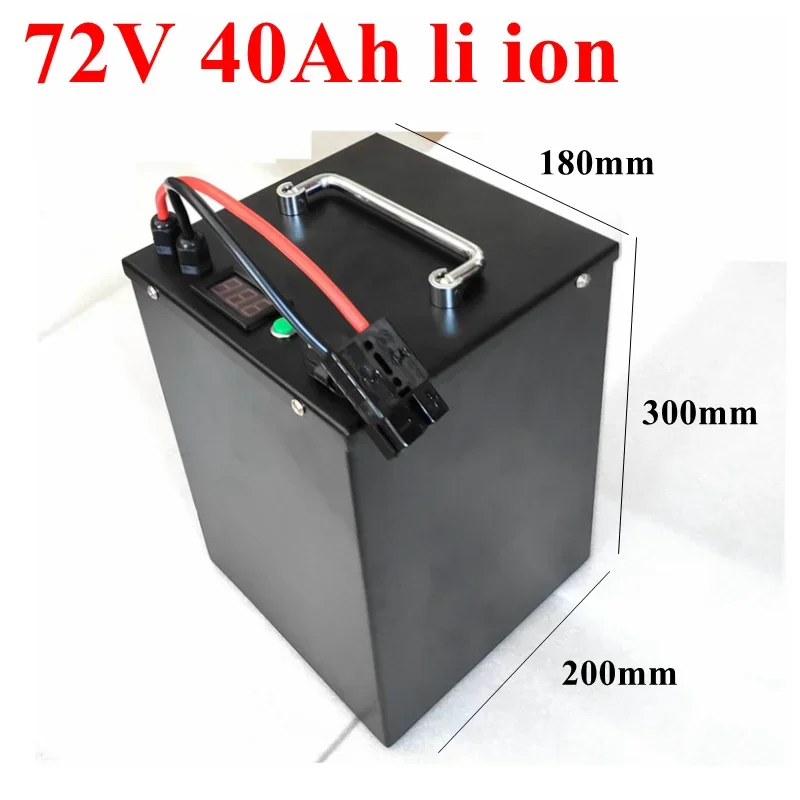 

lithium ion waterproof 72v 40Ah li-ion battery BMS for 5000w 3500w bicycle bike tricycle scooter Forklift +10A charger