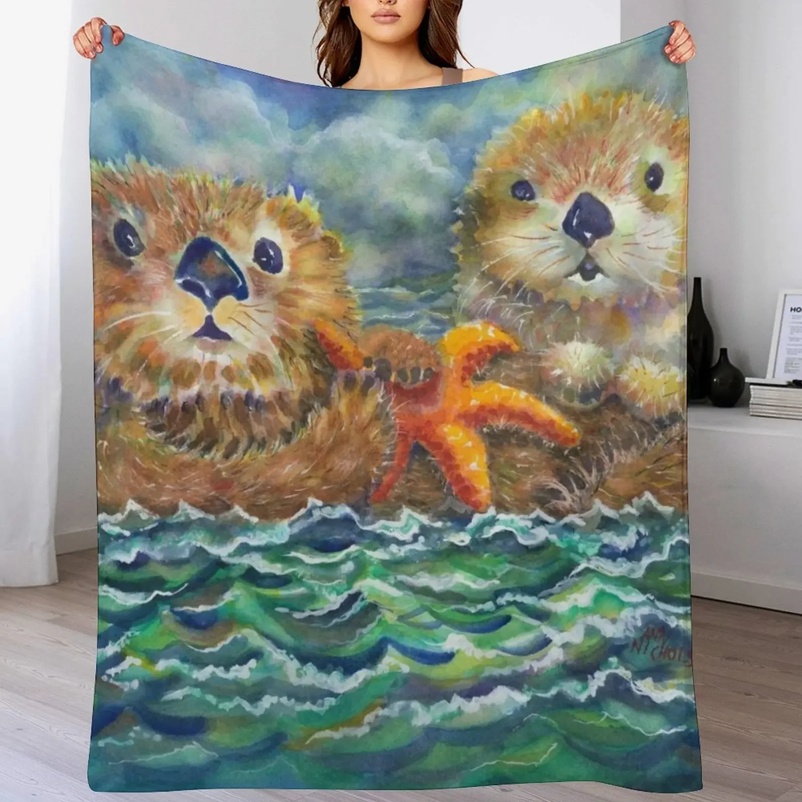 

Sea Otters Throw Blanket For Baby Comforter Hairys Warm Blankets