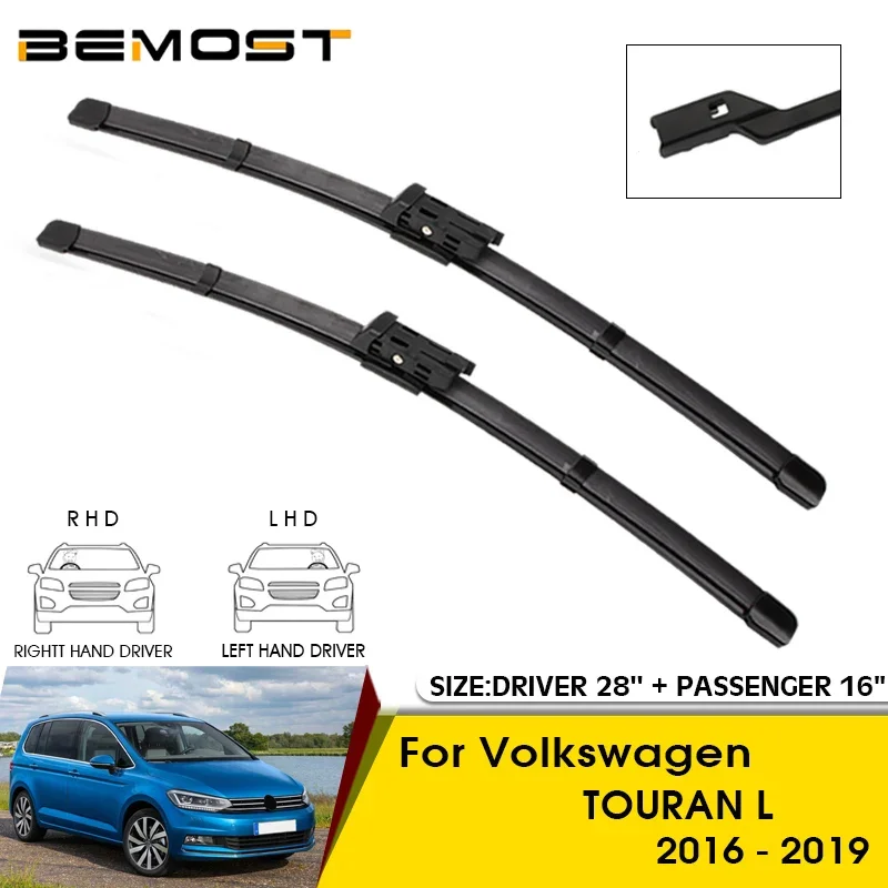 

Car Wiper Blades For Volkswagen TOURAN L 2016-2019 Windshield Windscreen Front Window Blades 28"+16" Car Accessories