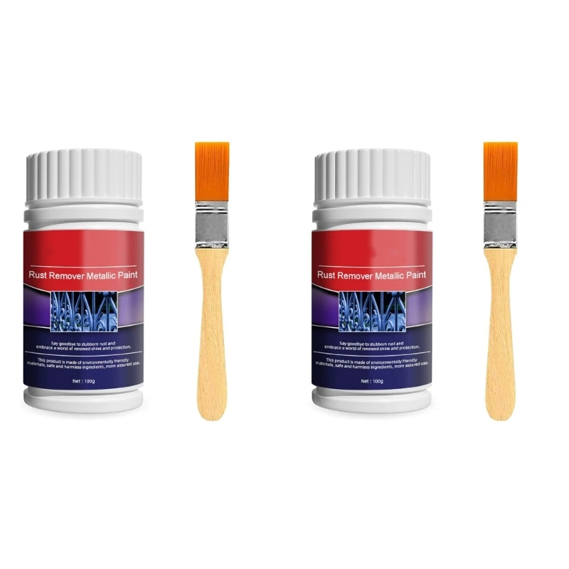 Rust Remover for Metal 100g Rust Converter Water Based Metallic Paint Brush Set Dropshipping