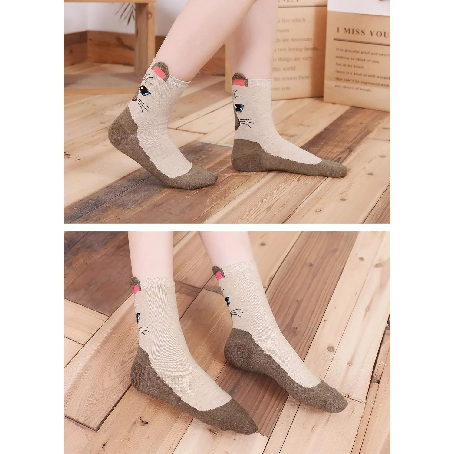 5 Pairs Kawaii Cotton Short Socks Dog Cat Cartoon Women Socks Cute Low Cut Ankle Korean Japanese Fashion Socks Girl