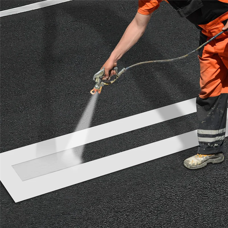 استنسل خط موقف السيارات بقوة، 12 × 92.5 بوصة، استنسل خط مستقيم قابل للطي، استنسل الرصيف لكبح مواقف السيارات الأسفلت #5