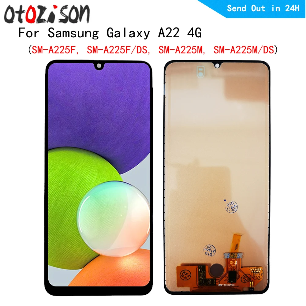 

6.4" AMOLED Screen For Samsung Galaxy A22 4G SM-A225F, SM-A225F/DS LCD Display Screen Touch Panel Digitizer With Frame Assembly