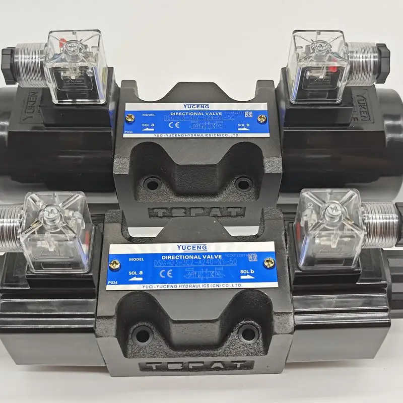 Yuci Oil Research Hydraulic Electromagnetic Directional Valve Distribution DSG-03-3C2 3C4 2B2-A240 D24-N1-50